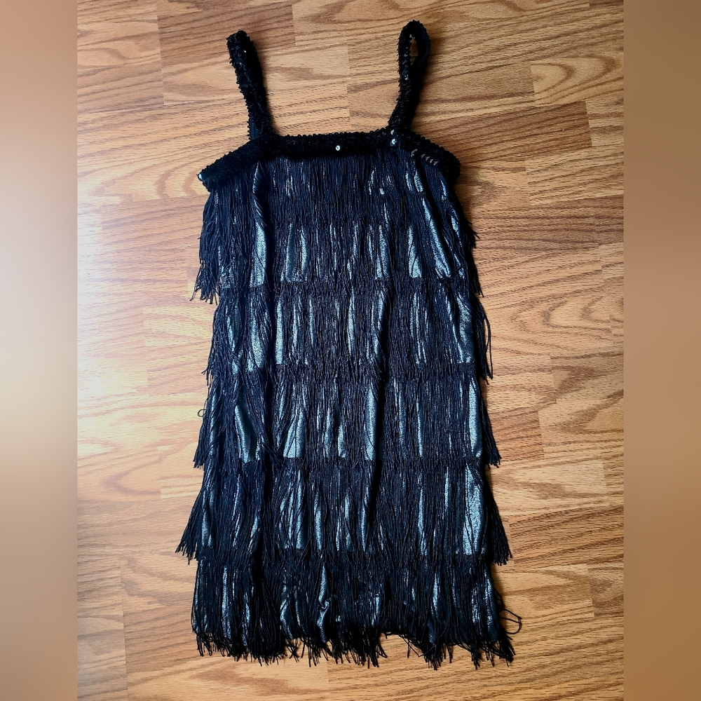 Black Fringe Flapper Dress